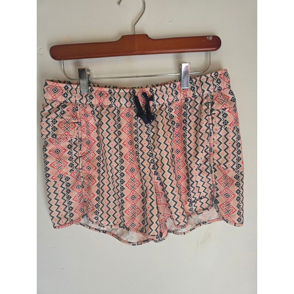 Ascend Womens Pink Navy Geometric Tribal Print Outdoor Light Weight Shorts Small